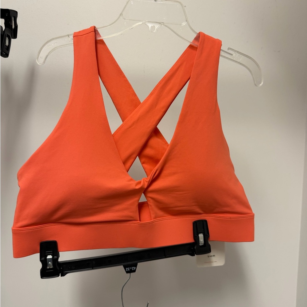 Fabletics Addison medium impact Coral Sports Bra